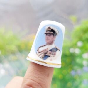 Vintage Prince Phillip Duke of Edinburgh Royal Family Fine Bone China Thimble